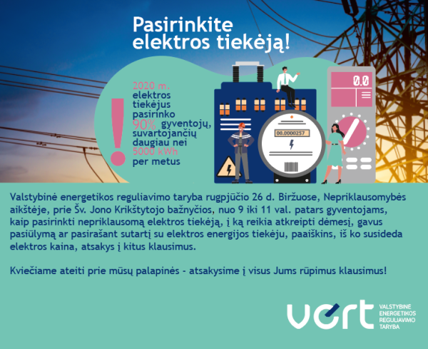 Kviečiame pasirinkti nepriklausomą elektros tiekėją