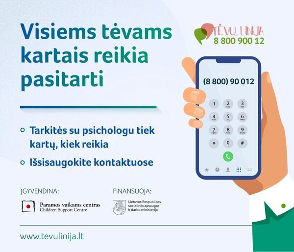 „Tėvų linija“: pasitarkite su psichologu tiek kartų, kiek reikia